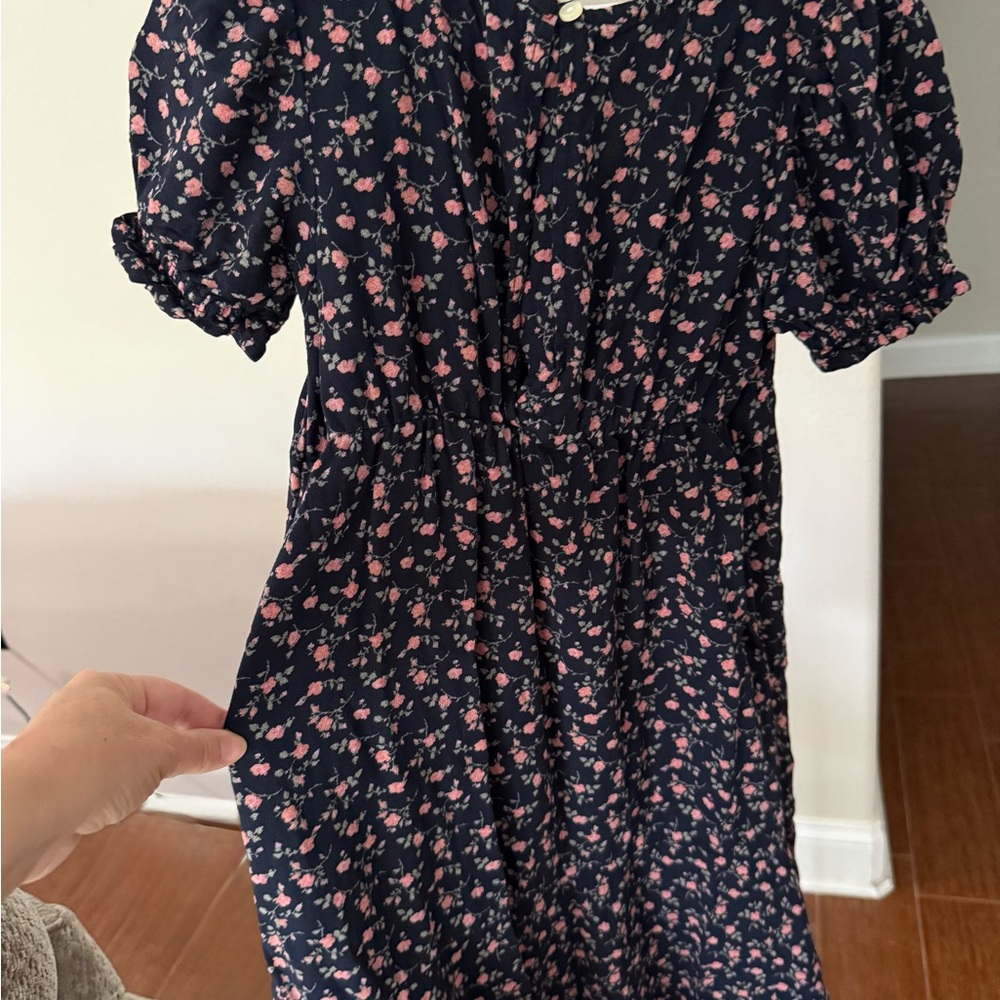 Old Navy Navy Dress with Pink Floral Print - Picture 6 of 7